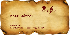 Motz József névjegykártya